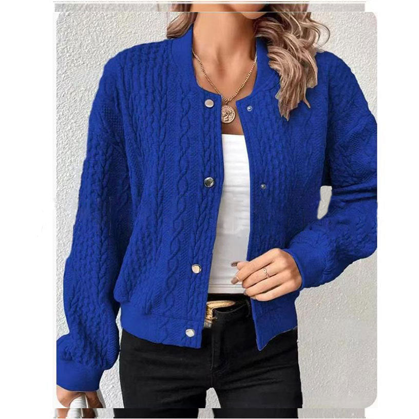 Textured Knit Button Jacket