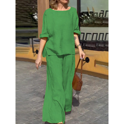 Cotton Linen Loose Casual Two-Piece Suit