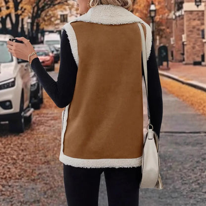 Shearling-Style Sleeveless Vest