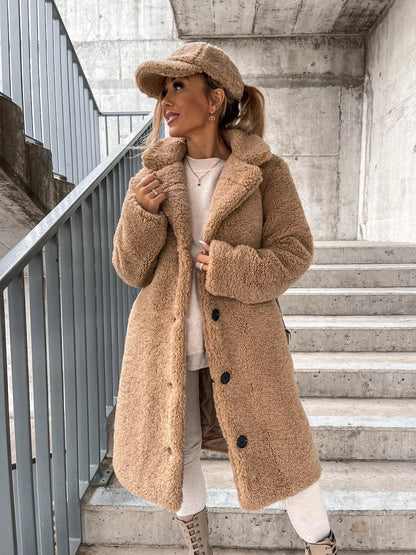 Oversized Lapel Lamb Wool Winter Coat