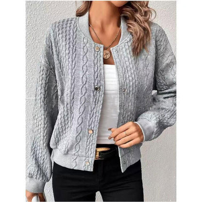 Textured Knit Button Jacket