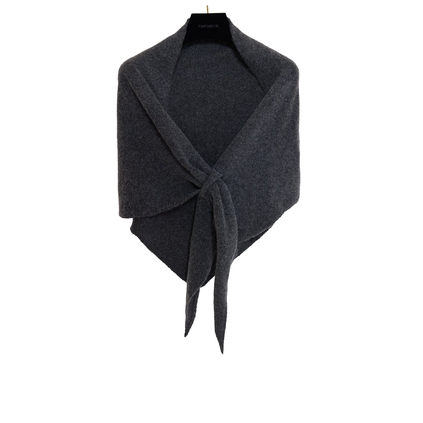 Winter Solid Knit Triangle Shawl