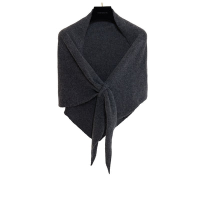Winter Solid Knit Triangle Shawl