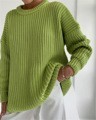 Minimalist Ribbed Knit Round Neck Sweater