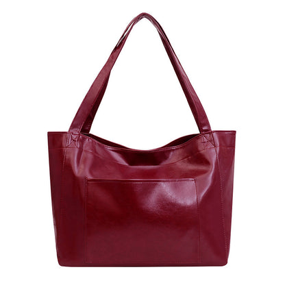 VintageWax Leather Large Tote Bag