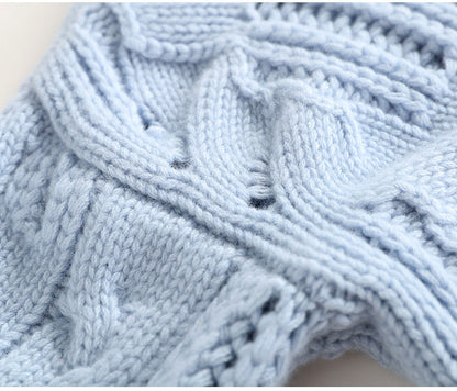 High Neck Crochet Knit Pullover Sweater