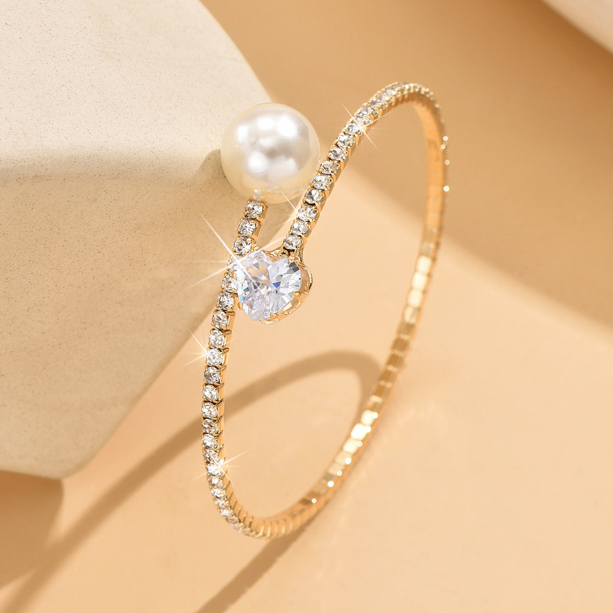 Pearl Diamond Elastic Bracelet