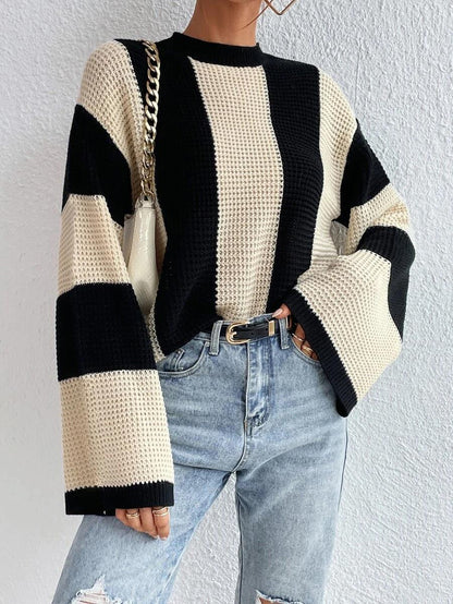 Oversized Striped Knit Sweater