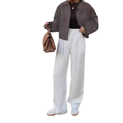 Casual Lapel Button-Up Short Coat