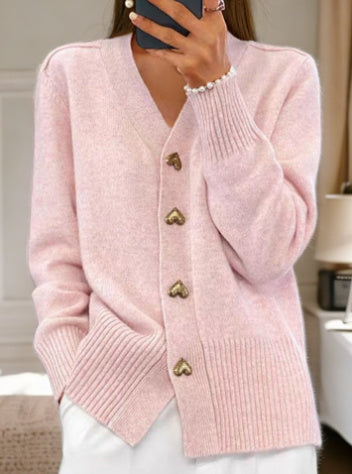 Heart Button Knit Cardigan