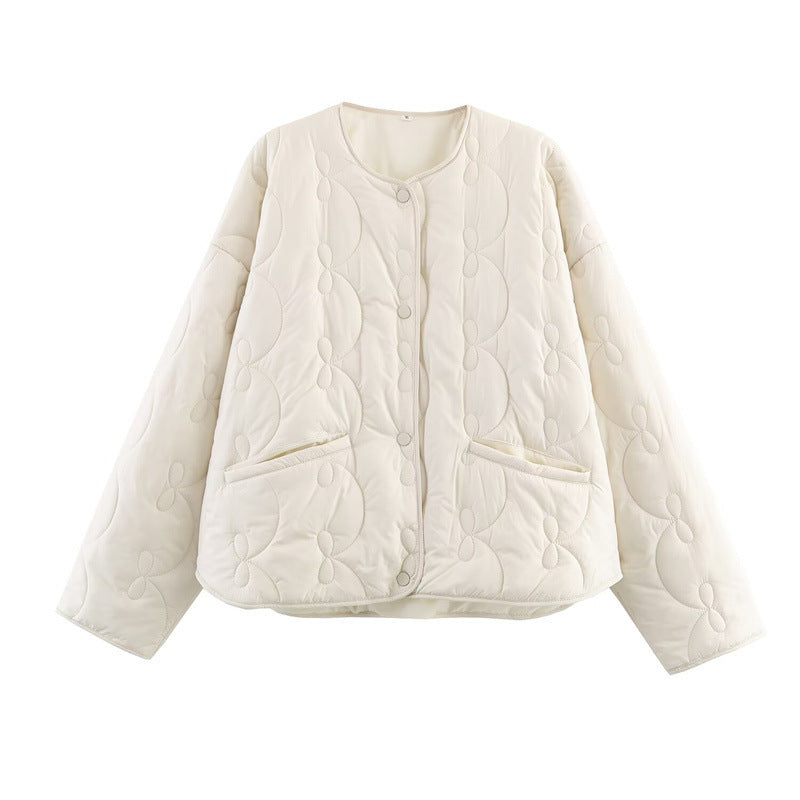 Bow-Pattern Quilted Jacket