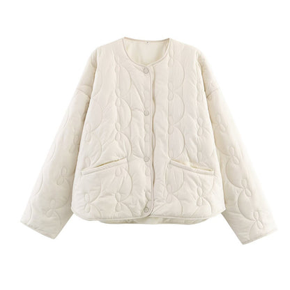 Bow-Pattern Quilted Jacket