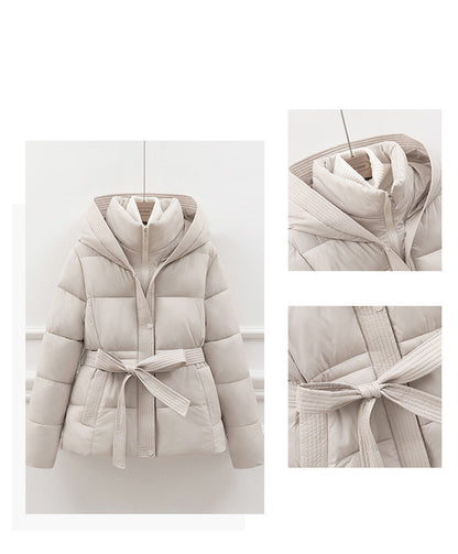 Belted Hooded Puffer Jacket
