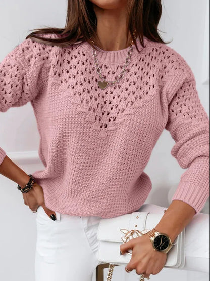 Chic Hollow Pattern Knit Top