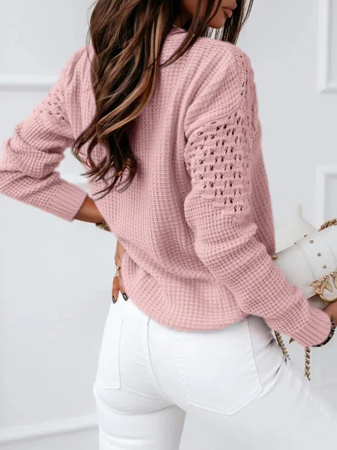 Chic Hollow Pattern Knit Top