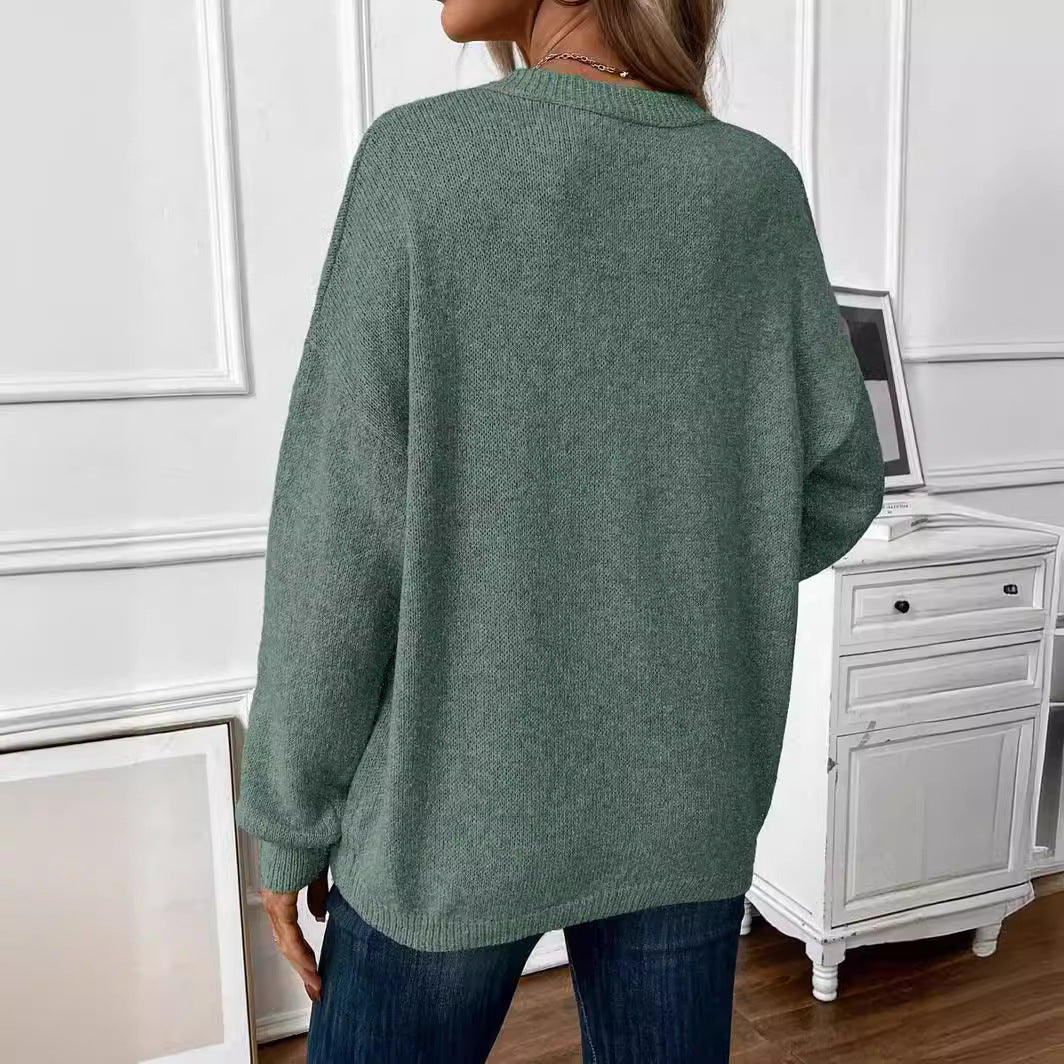 Simple Knitted Pullover Sweater