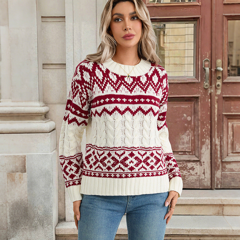 VintageNordic Jacquard Pullover