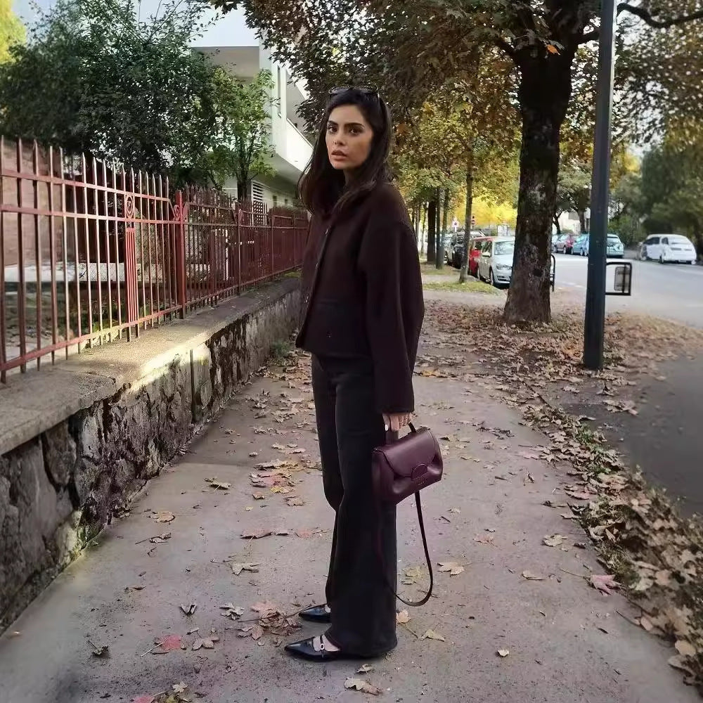Stylish Button Woolen Coat