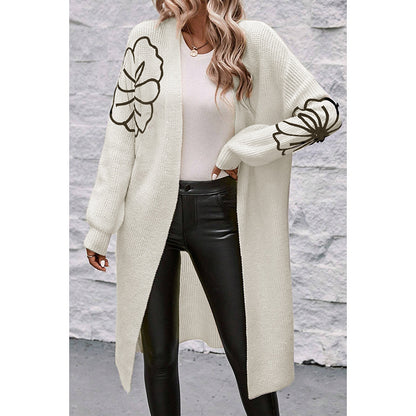 Floral Embroidered Knit Cardigan