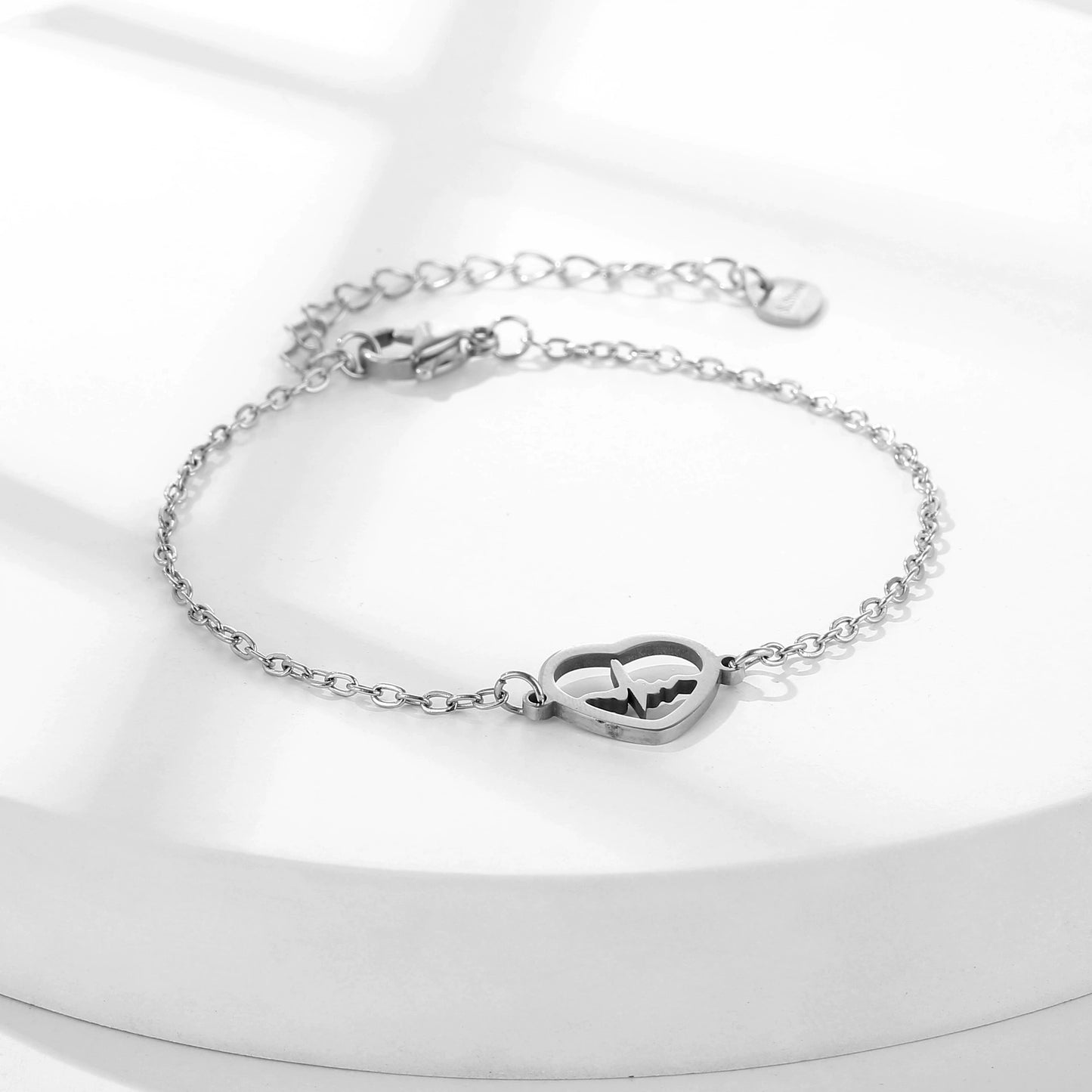 Heartbeat Heart Charm Bracelet