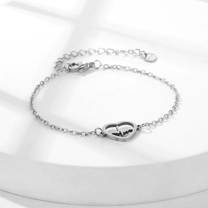 Heartbeat Heart Charm Bracelet