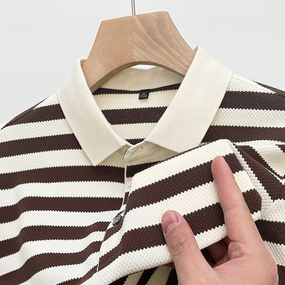 Męska koszulka polo w paski – krótki rękaw