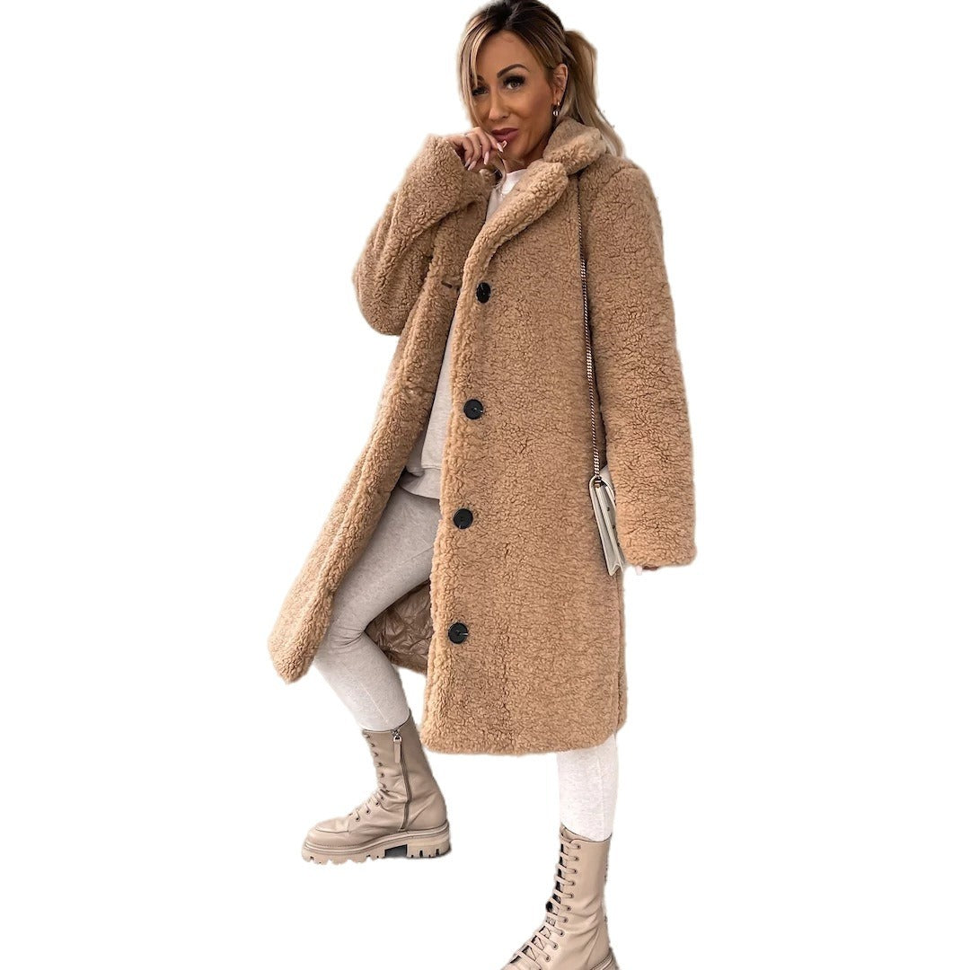 Oversized Lapel Lamb Wool Winter Coat