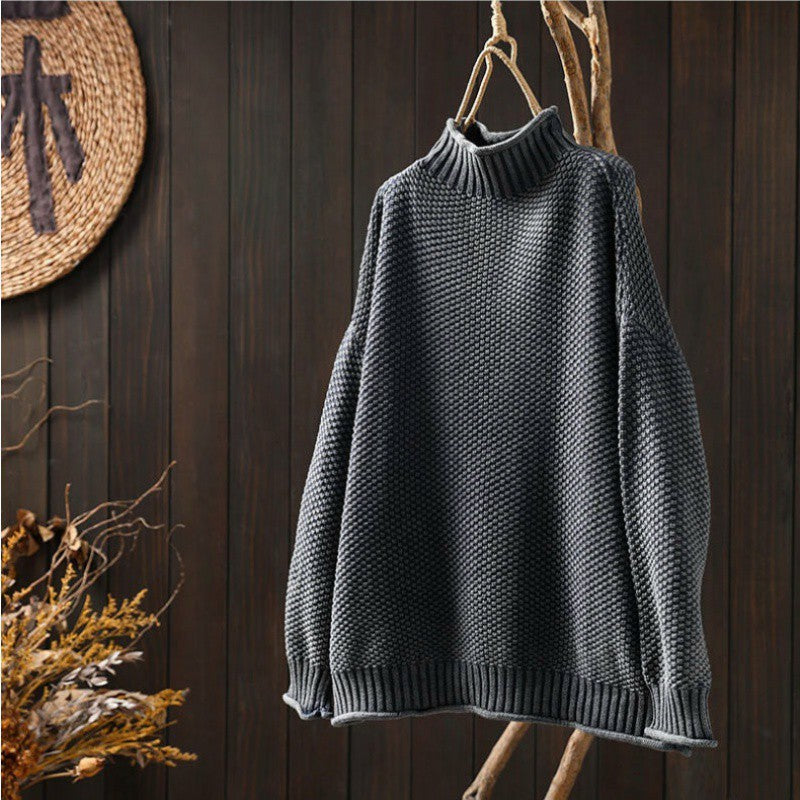Loose Knit Mock Neck Sweater