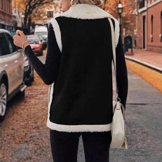 Shearling-Style Sleeveless Vest