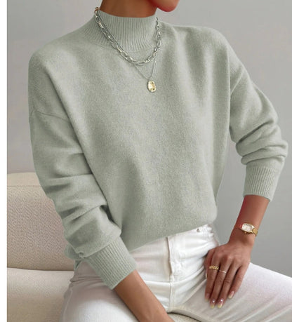 Cozy Half-High Neck Knit Sweater