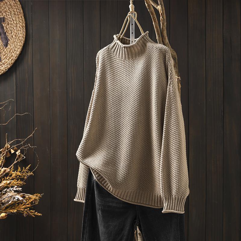 Loose Knit Mock Neck Sweater