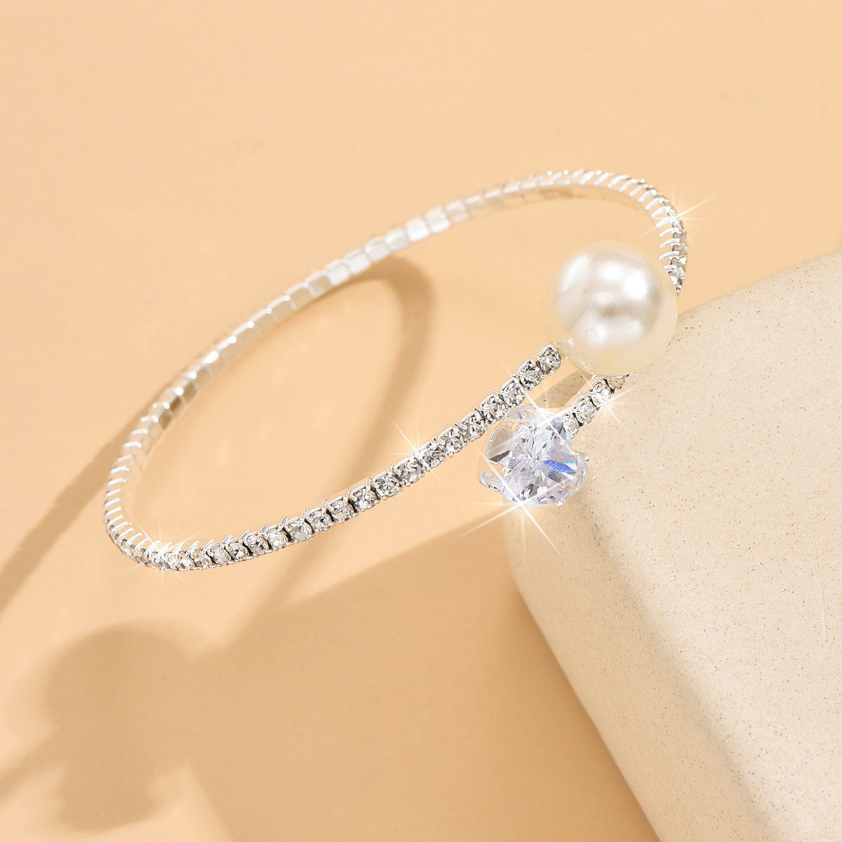 Pearl Diamond Elastic Bracelet