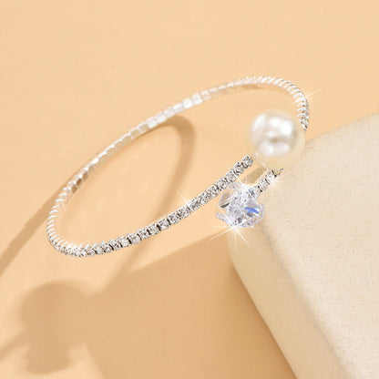 Pearl Diamond Elastic Bracelet