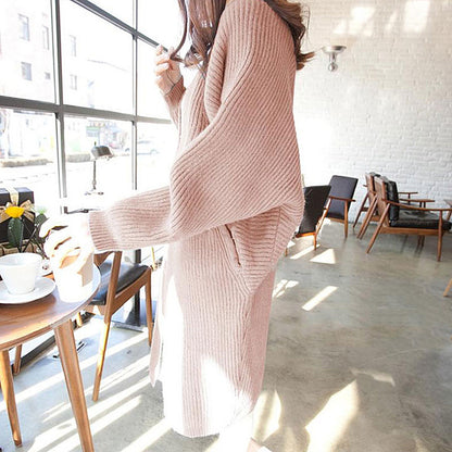 Cozy Mid-Length Knit Cardigan Sweater