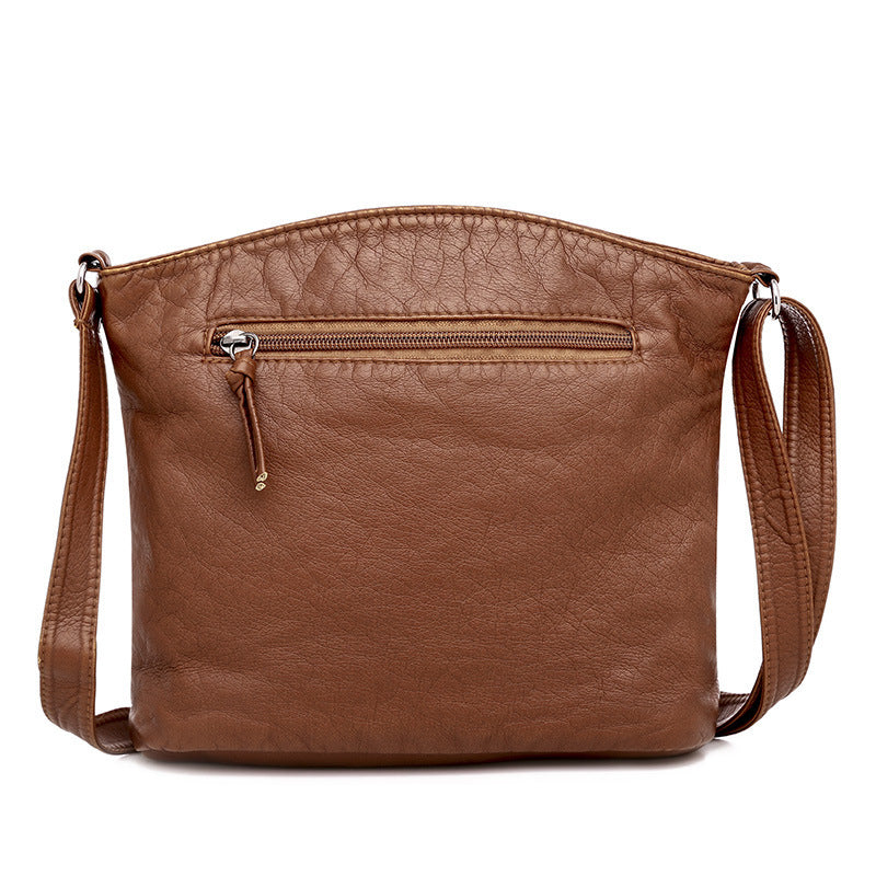 Retro Washed Leather Shoulder Bag
