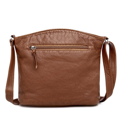 Retro Washed Leather Shoulder Bag