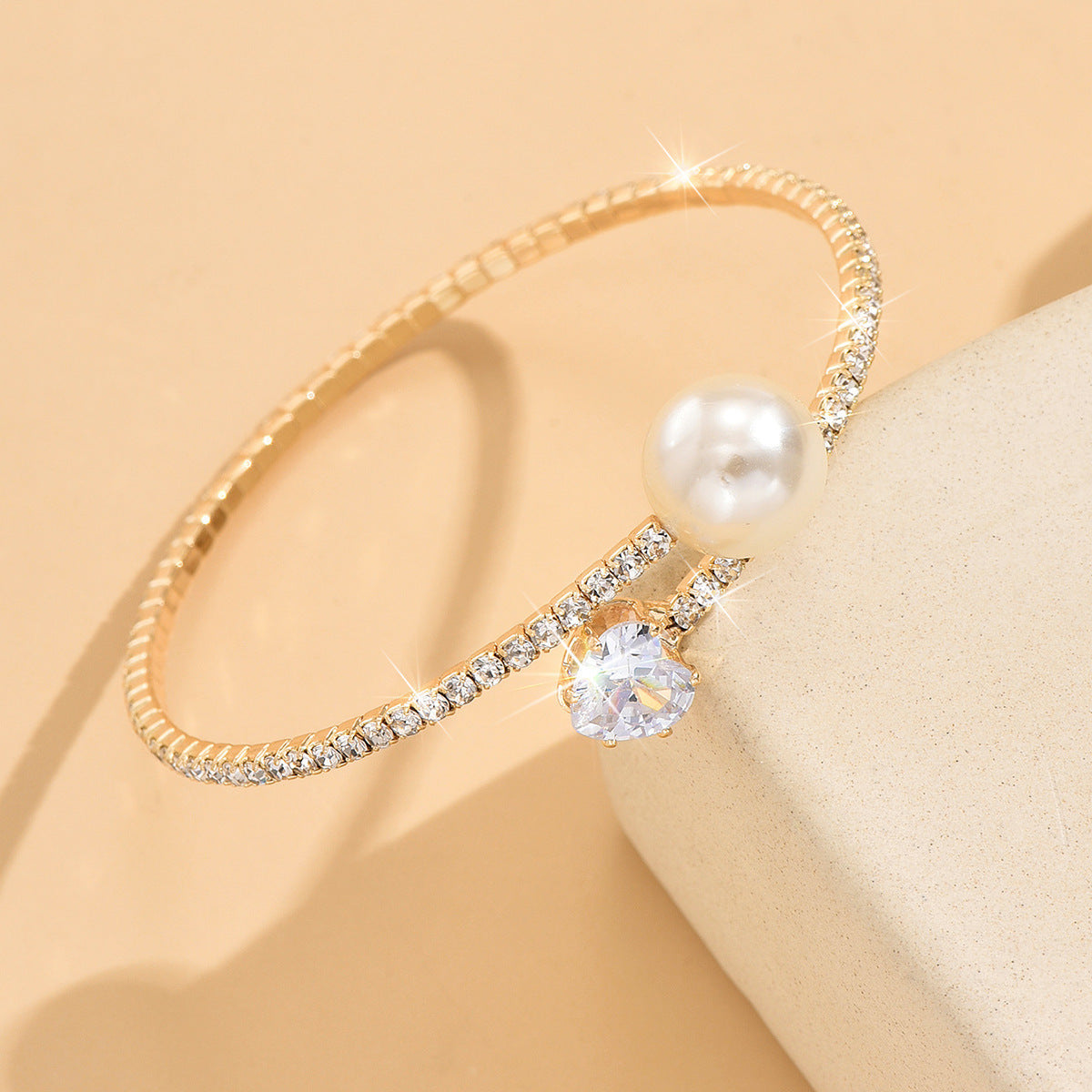 Pearl Diamond Elastic Bracelet