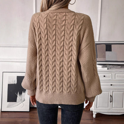 Cable-Knit Round Neck Sweater