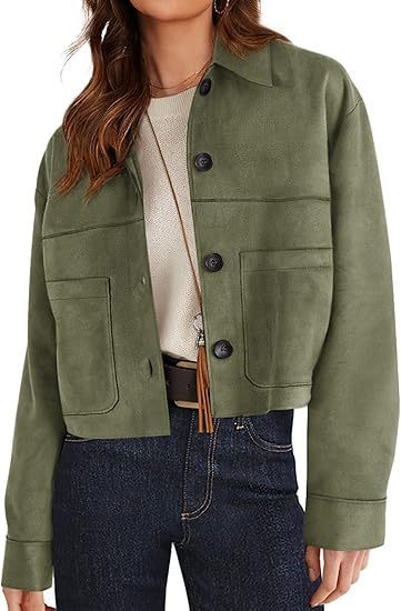 Faux Suede Short Casual Lightweight Autumn Jacket