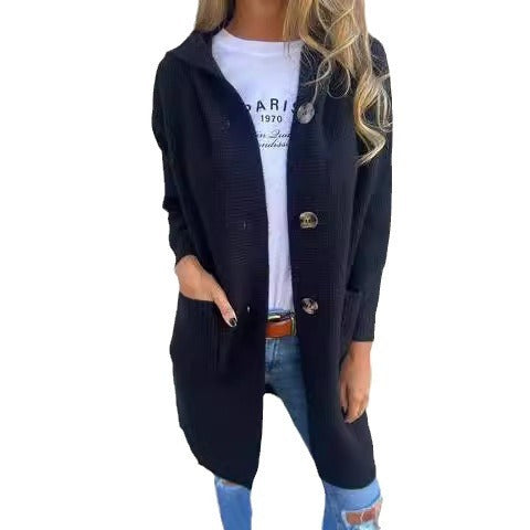 Mid-Length Knit Button Cardigan