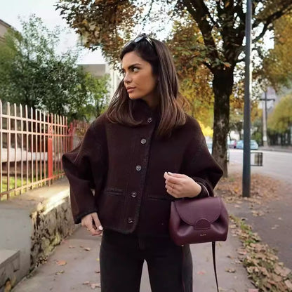 Stylish Button Woolen Coat