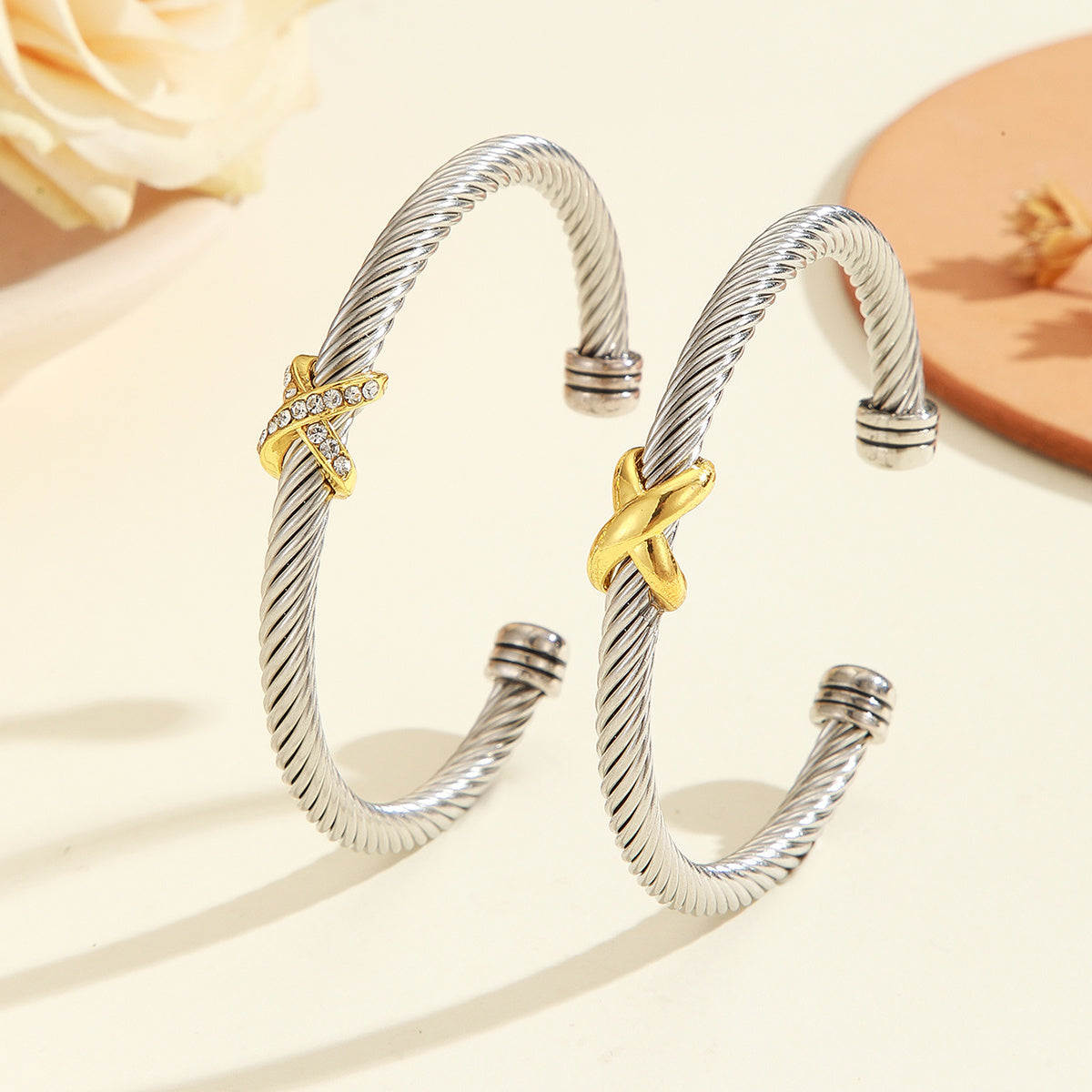 Cross Accent Cable Bracelet
