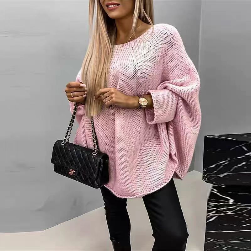 Oversized Batwing Knit Pullover Sweater