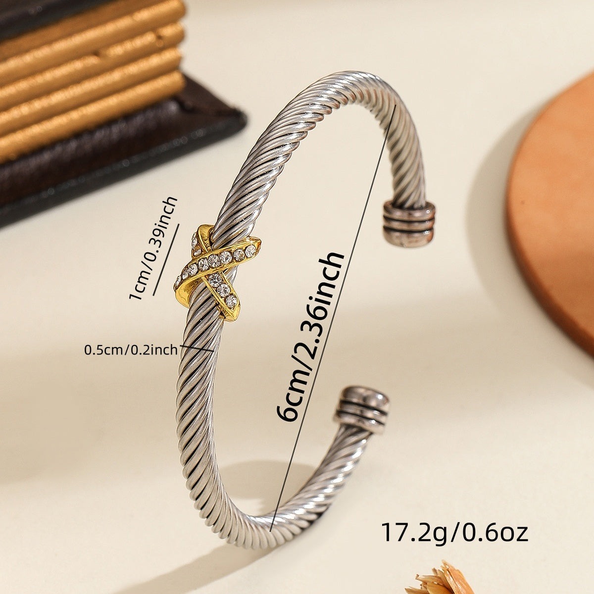 Cross Accent Cable Bracelet
