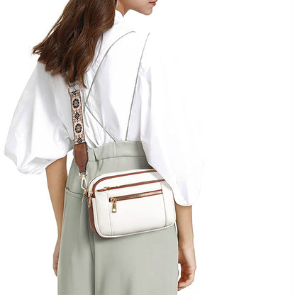 Multi-Pocket PU Crossbody Bag