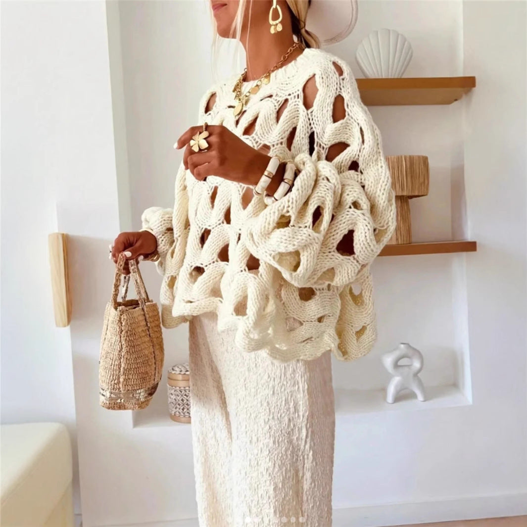 Hollow Knit Loose Beach Sweater