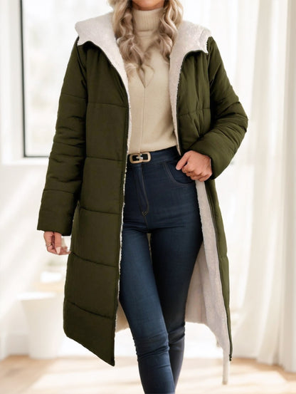 Long Hooded Padded Winter Coat