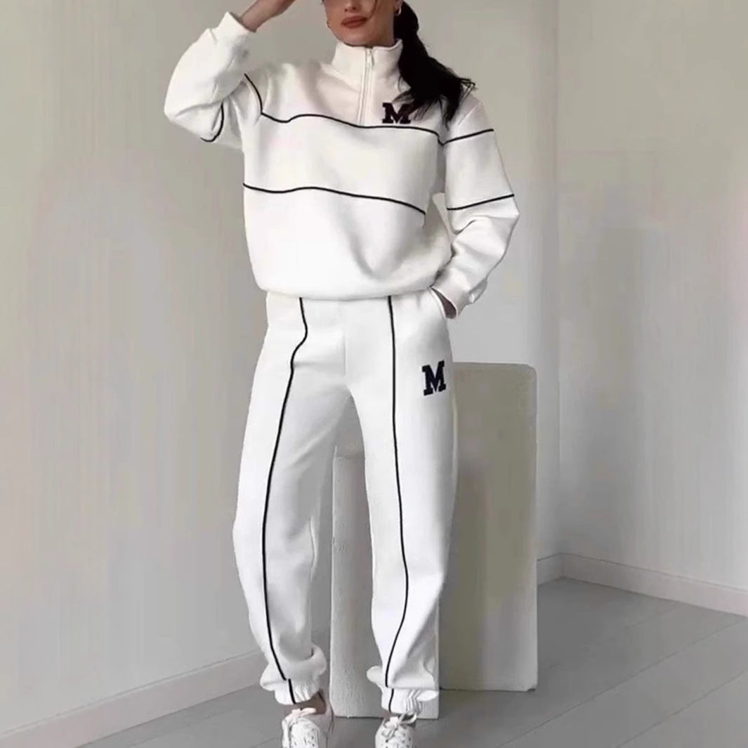 Casual Two-Piece Pullover Sweatshirt & Jogger Set
