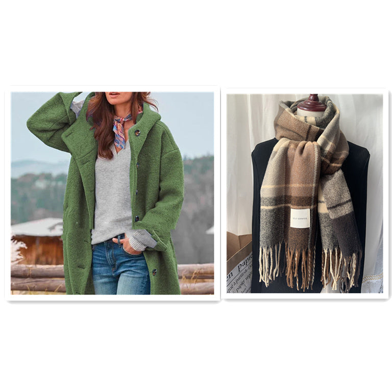 Thickened Tweed Mid-Length Coat