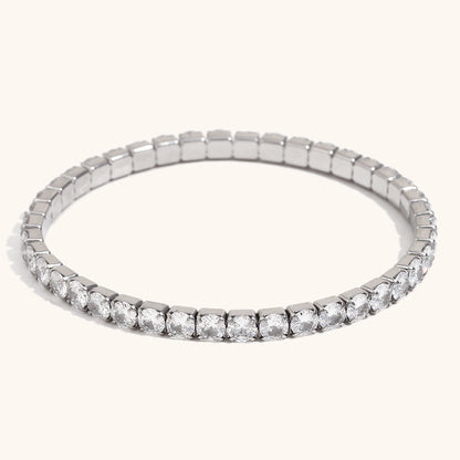 Stainless Steel Zircon Stretch Bracelet